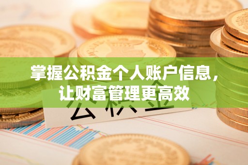 合川掌握公积金个人账户信息，让财富管理更高效